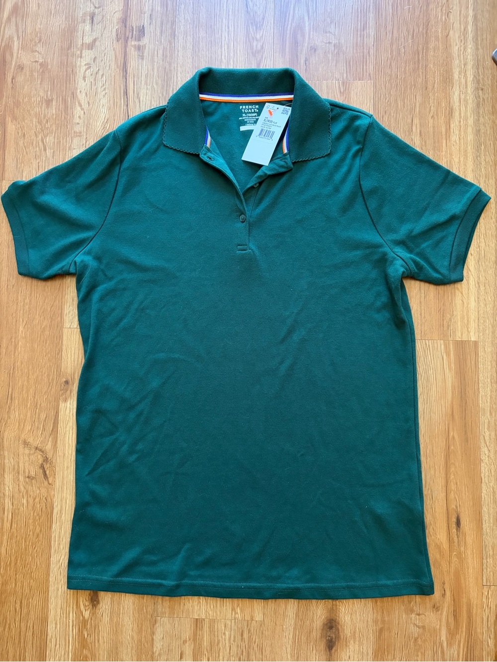 French Toast Dark Green Polo Shirt with Contrast Trim